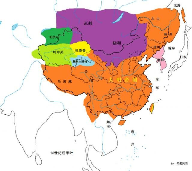 明朝地图：明朝的疆域扩张图